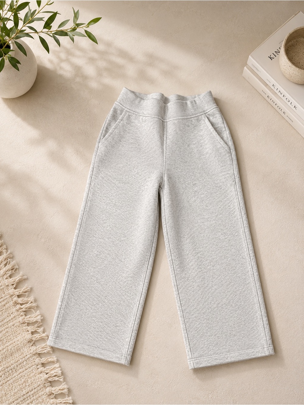 Lululemon Ribbed Straight Leg SHR Crop Pants Size 8 Cream Super High Rise NWT